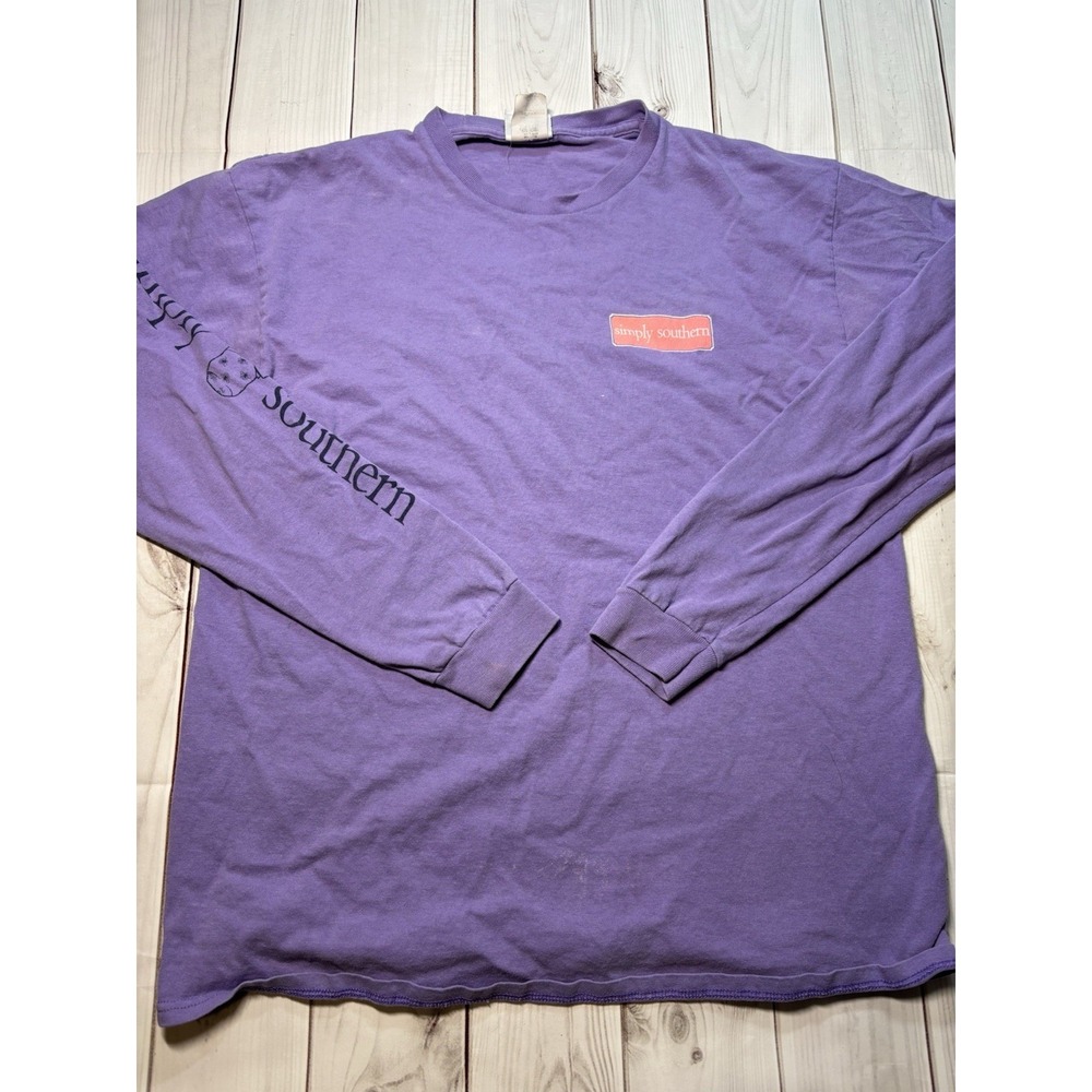 Women's Simply Southern Purple Long Sleeve Large Fireflies